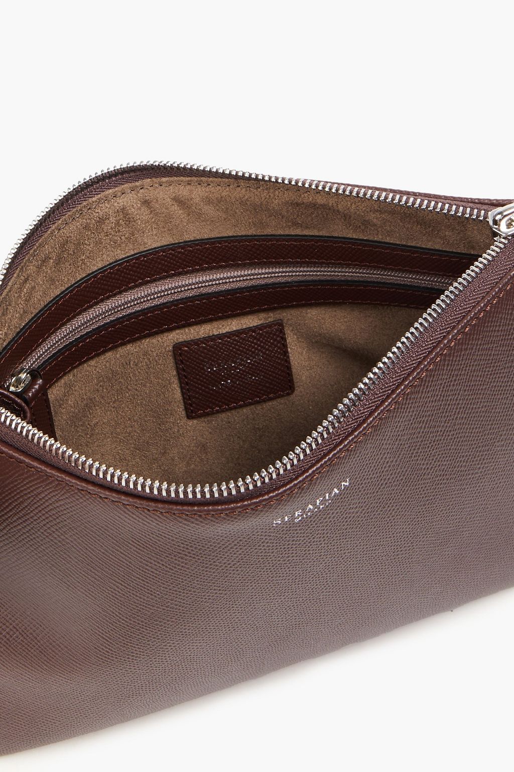 SERAPIAN Textured-leather pouch