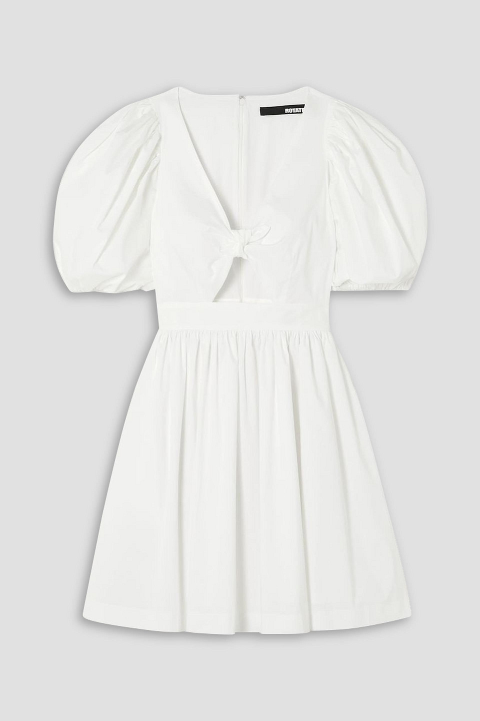 Rotate Birger Christensen Rotate Mini Dress With Balloon Sleeves And Cut Out Details In White