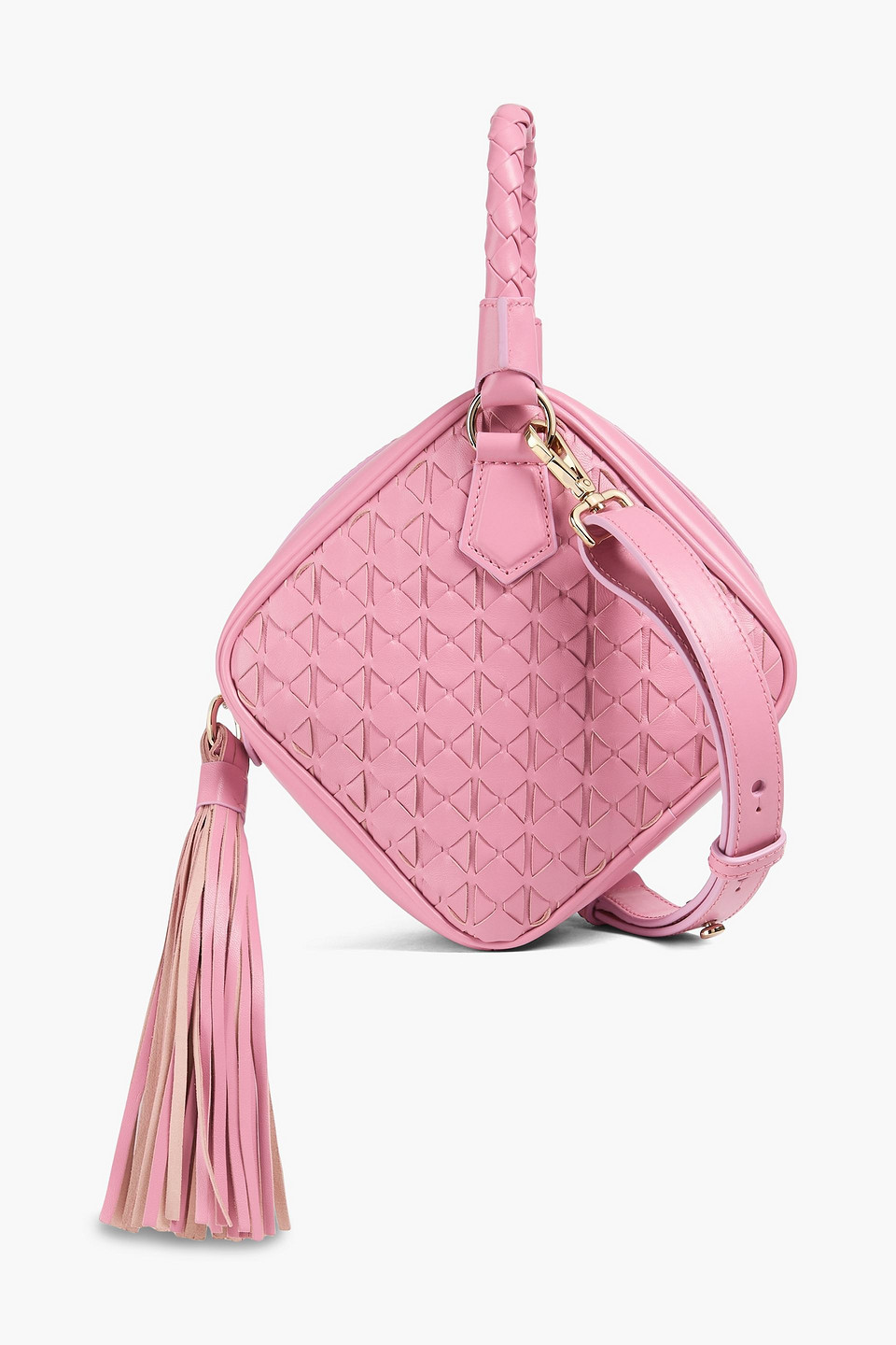 Serapian Petra Woven Leather Tote In Pink