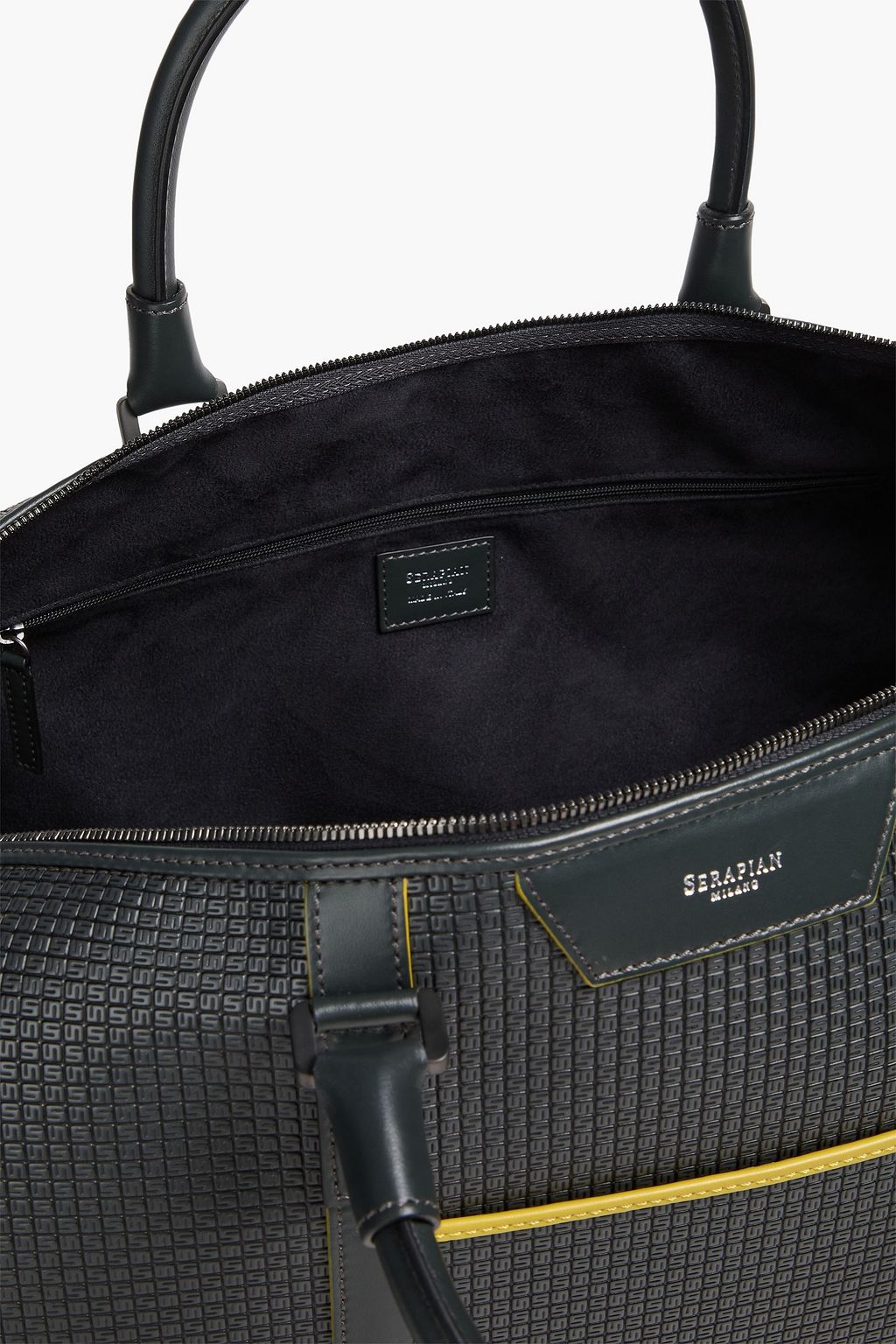 SERAPIAN Holdall embossed coated-canvas weekend bag