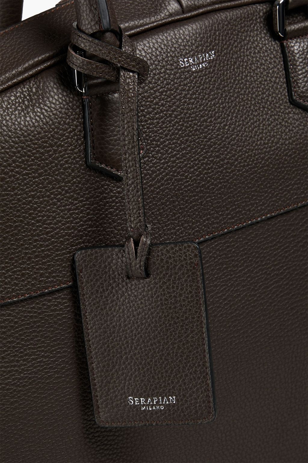 SERAPIAN Pebbled-leather garment bag