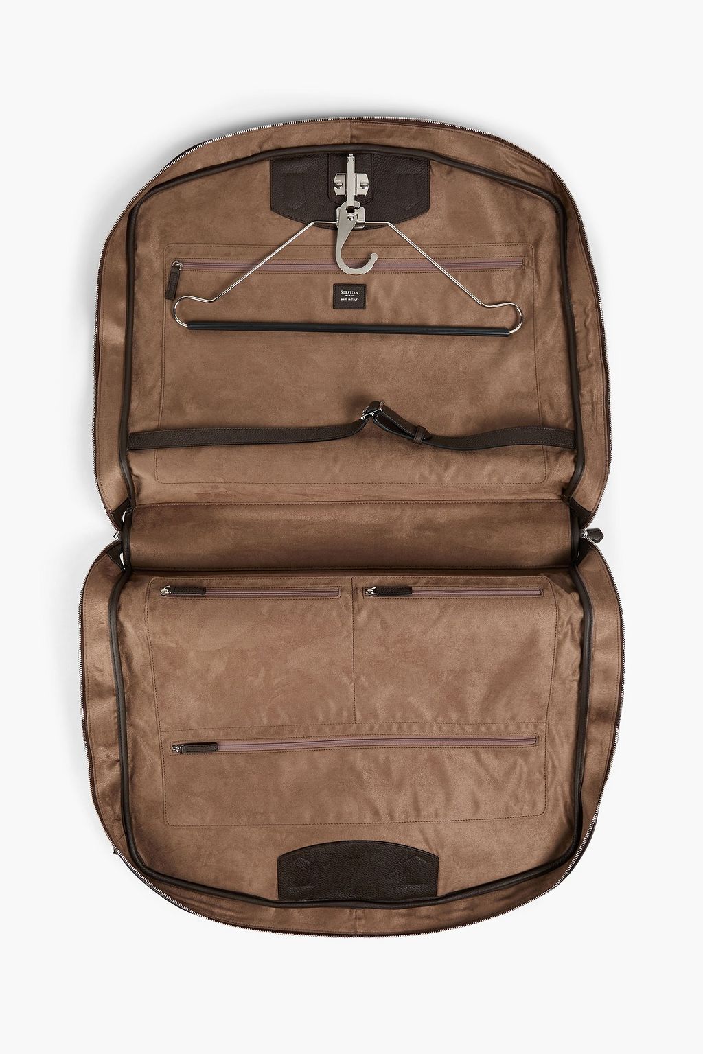SERAPIAN Pebbled-leather garment bag