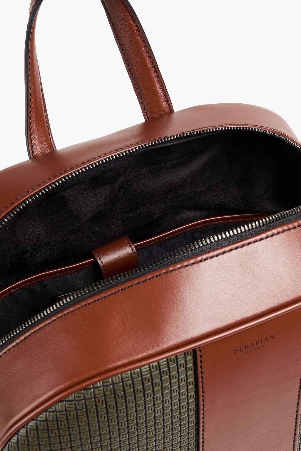 SERAPIAN Stepan embossed coated-canvas backpack