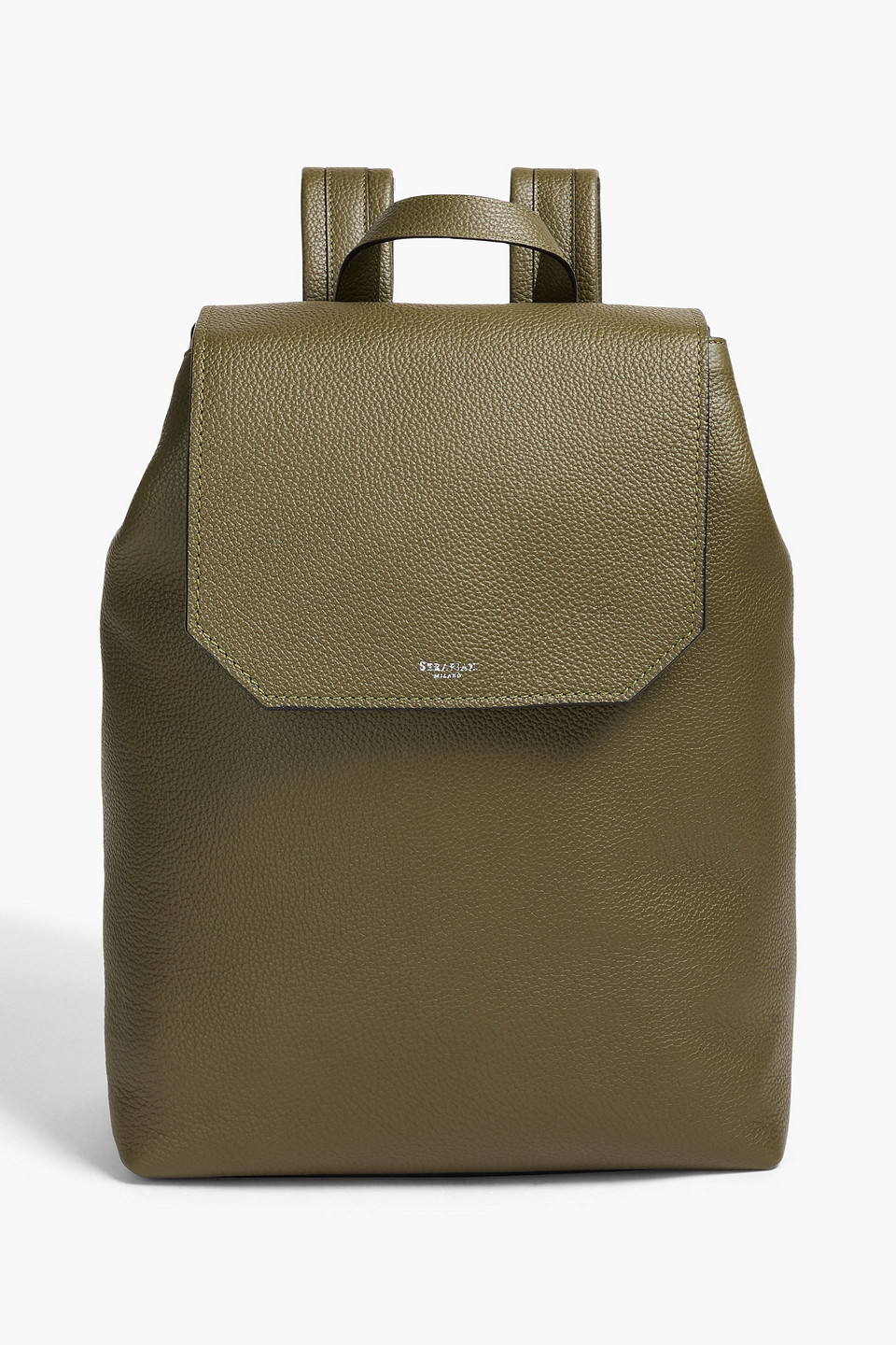 serapian - day pebbled-leather backpack - green - onesize