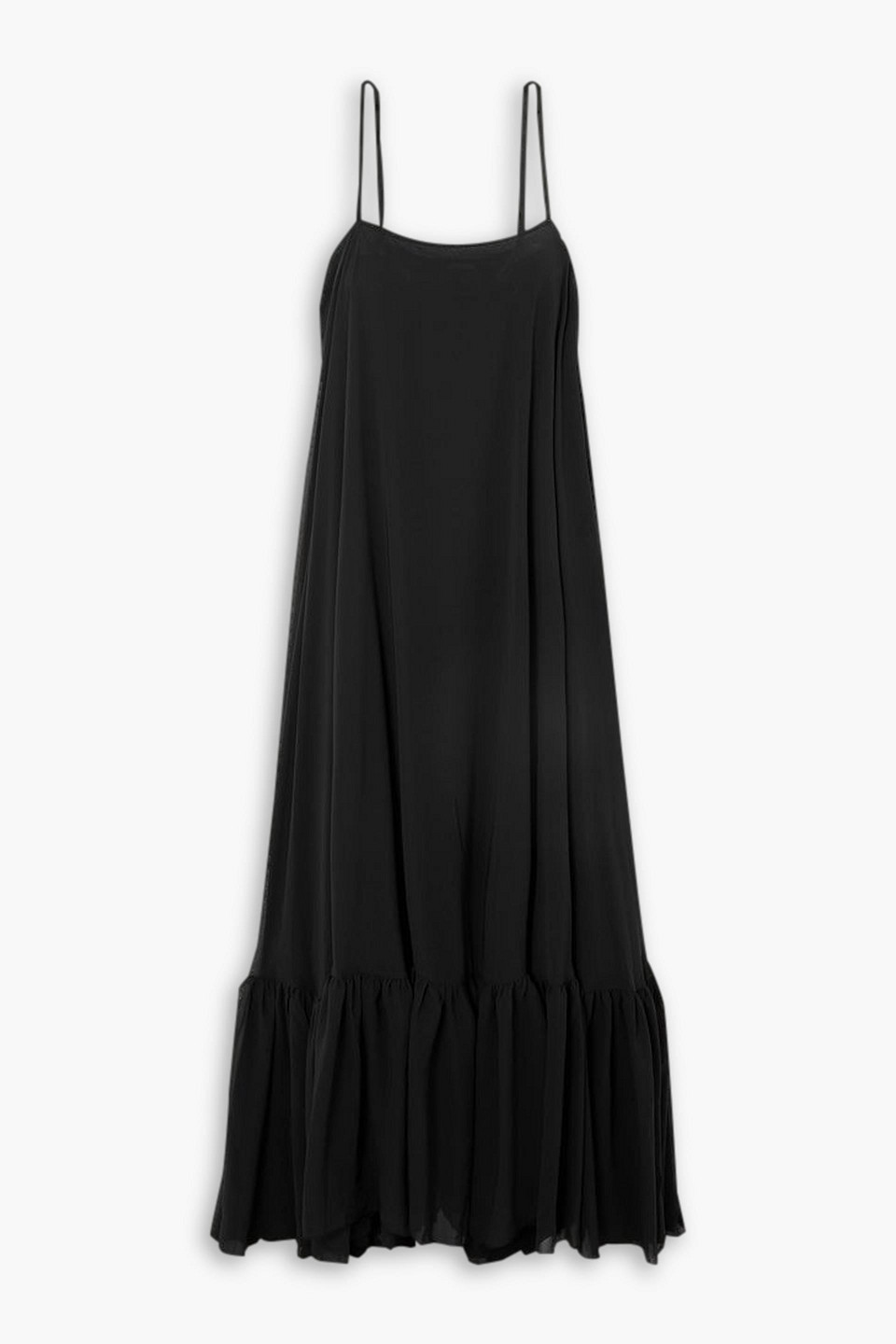 ROTATE BIRGER CHRISTENSEN GATHERED CHIFFON MAXI DRESS