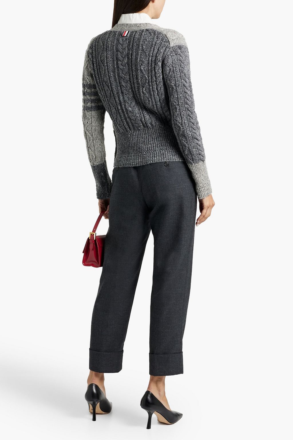 THOM BROWNE Cropped wool tapered pants