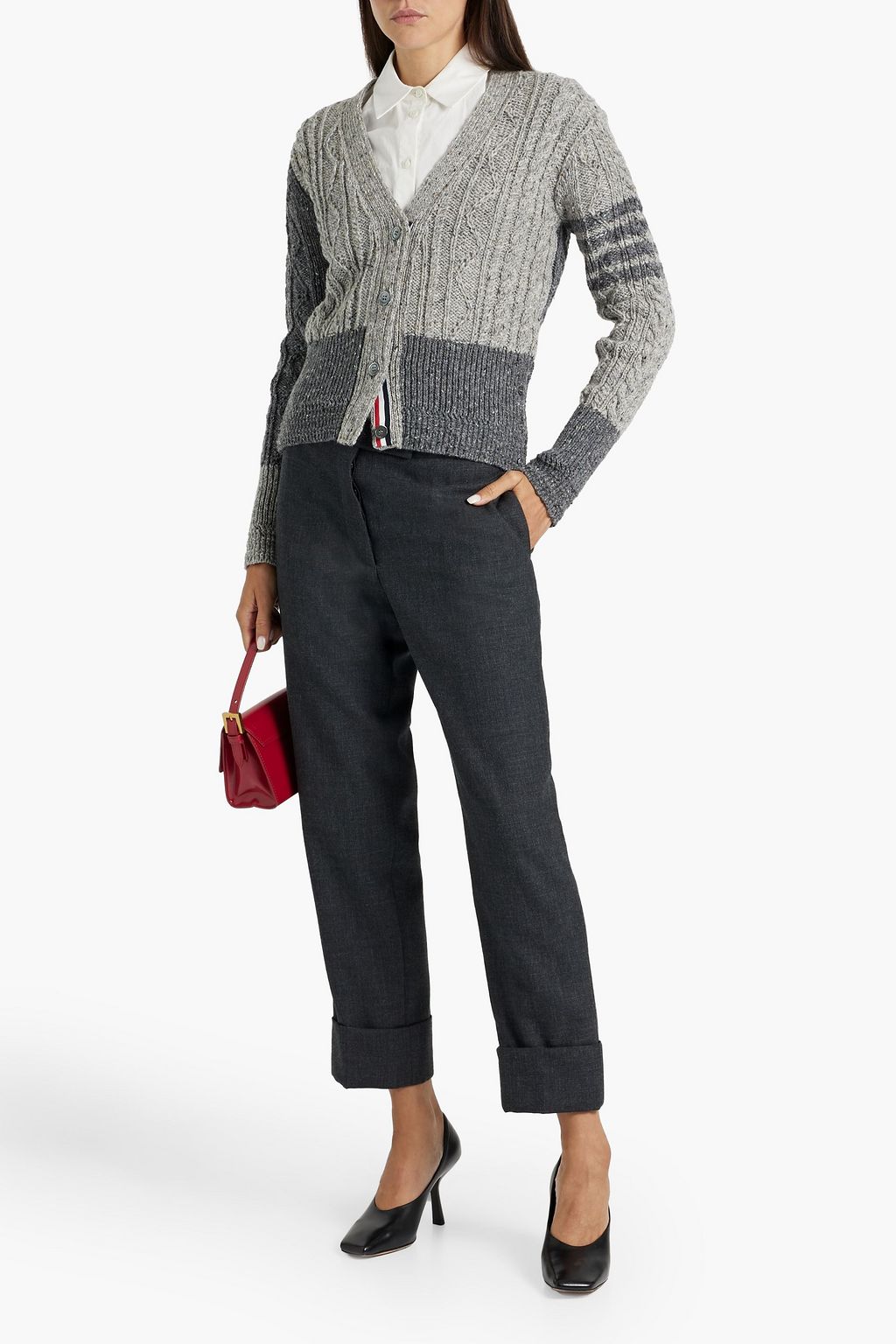 THOM BROWNE Cropped wool tapered pants