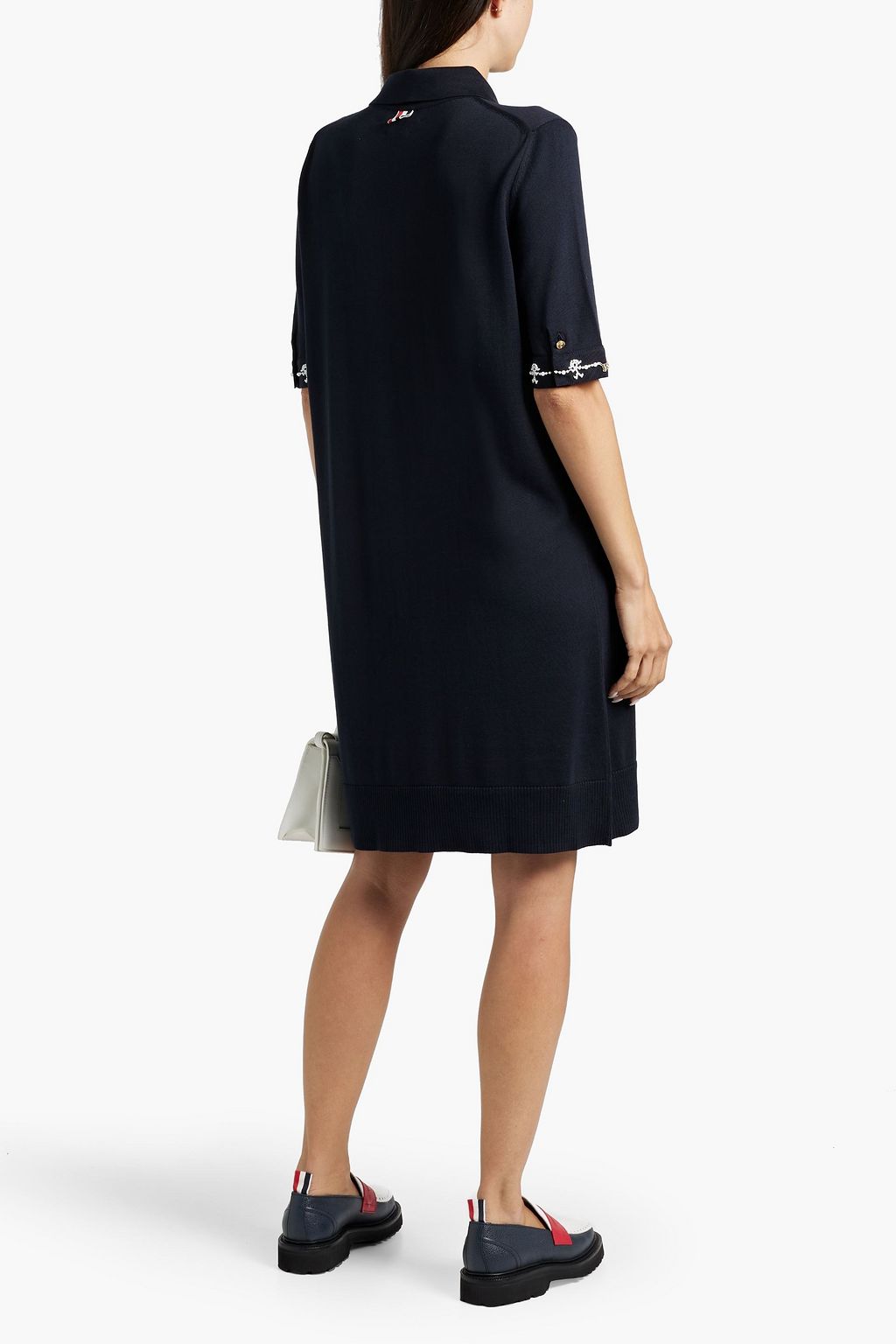 THOM BROWNE Embellished silk and cotton-blend dress