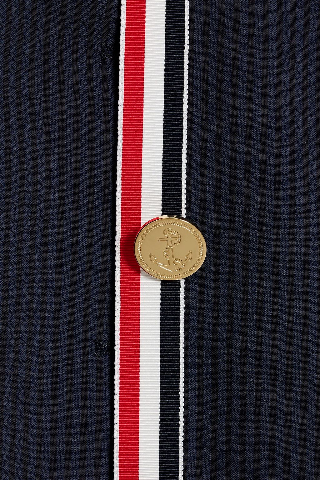 THOM BROWNE Striped wool-seersucker coat