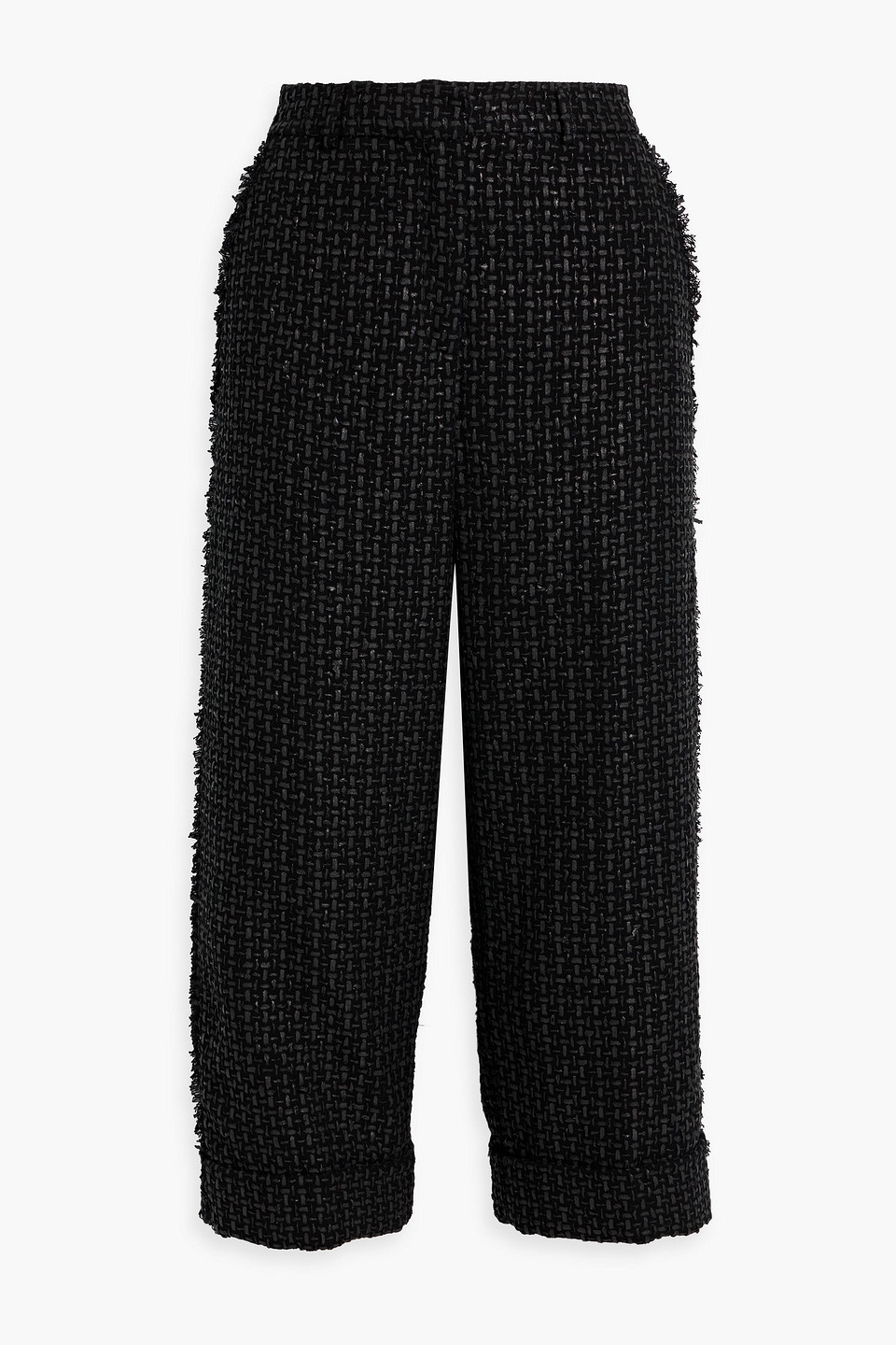Thom Browne Cotton-blend Tweed Culottes In Black