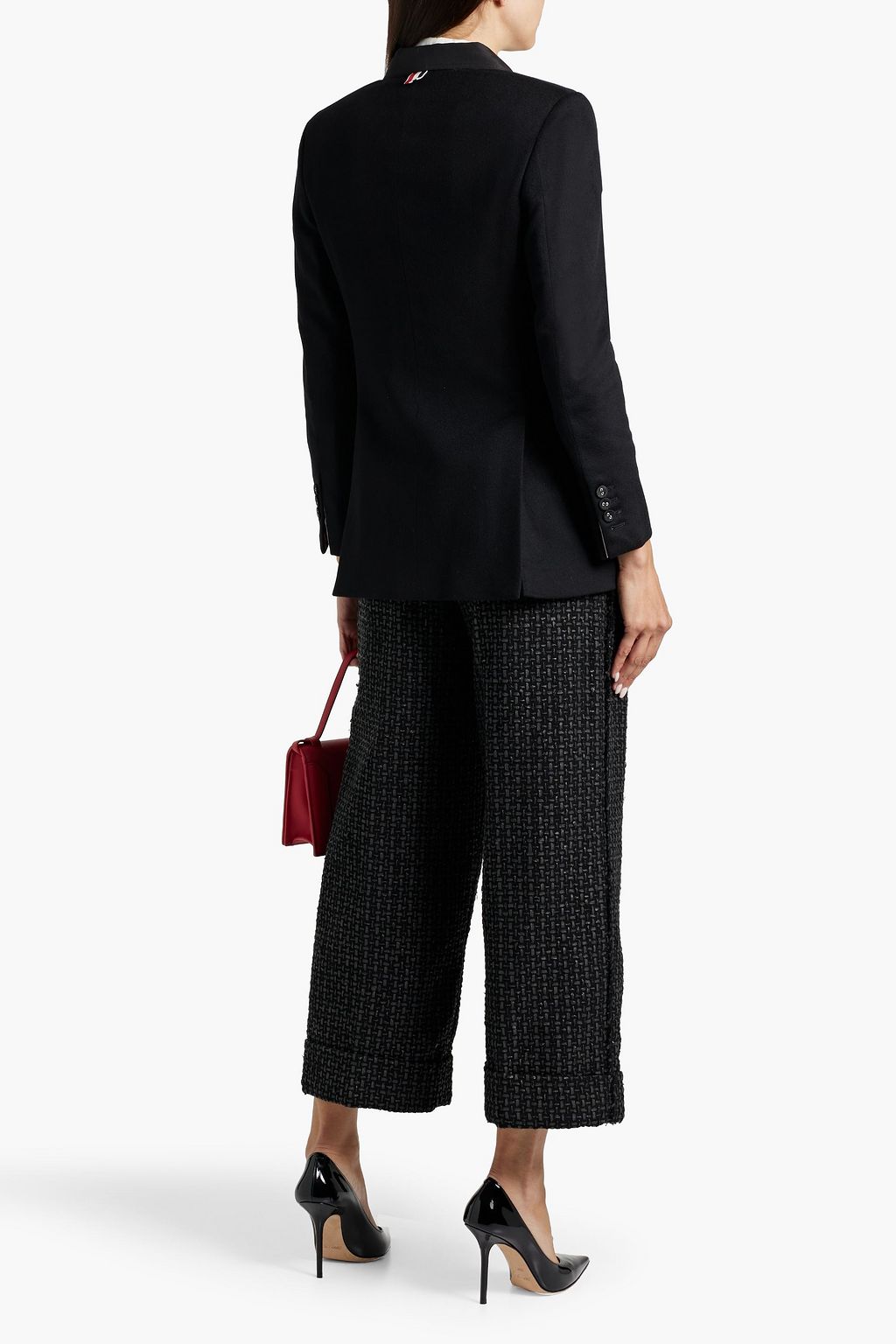 THOM BROWNE Faille-trimmed cashmere-felt blazer