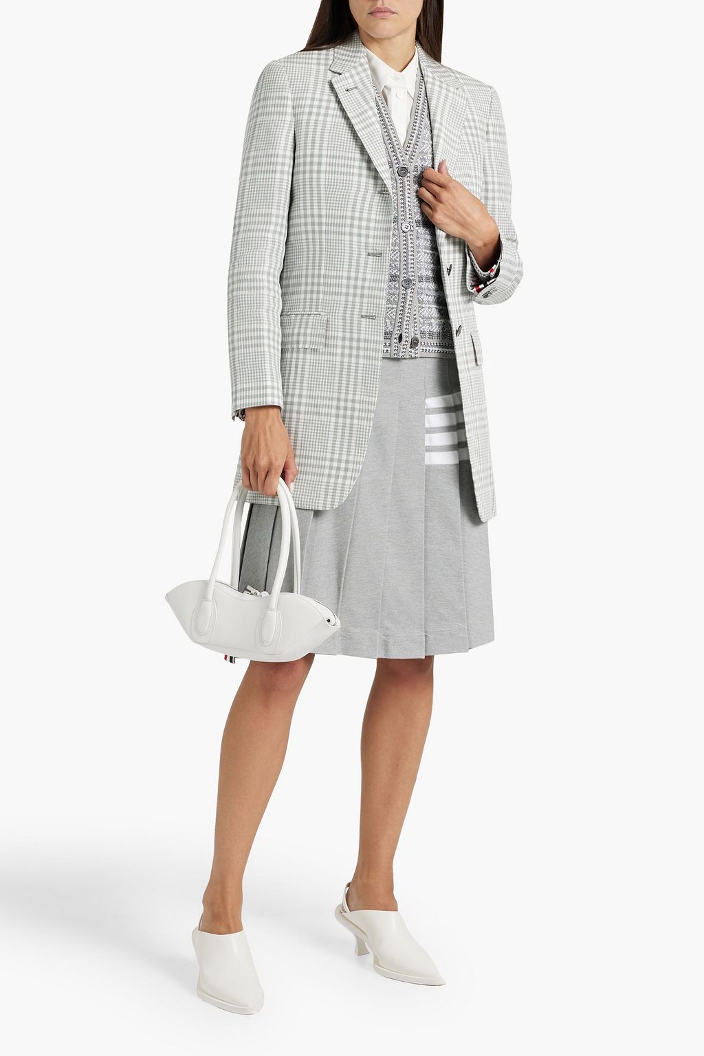 THOM BROWNE Checked linen blazer