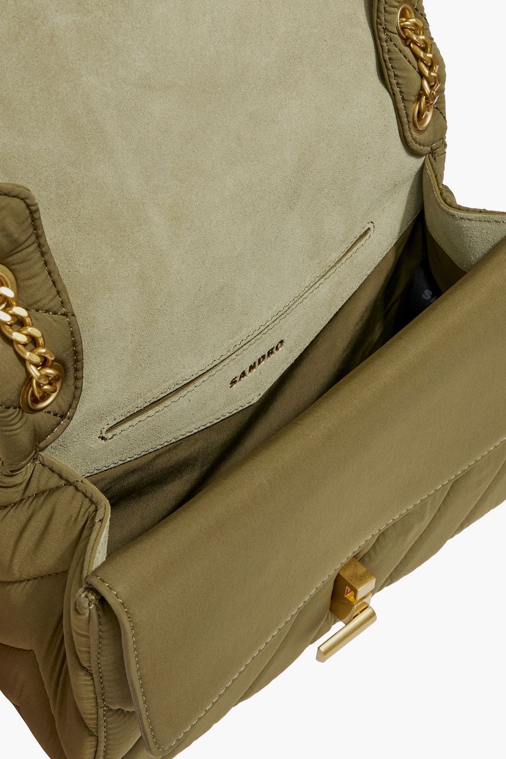 SANDRO Quilted shell shoulder bag