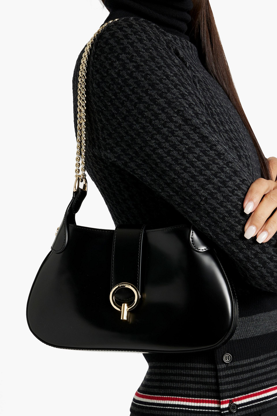 Sandro Janet Shoulder Bag In Black