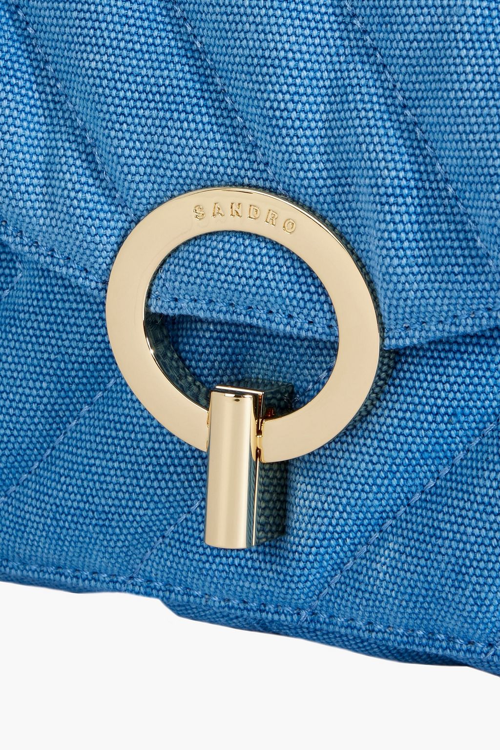 SANDRO Quilted canvas shoulder bag