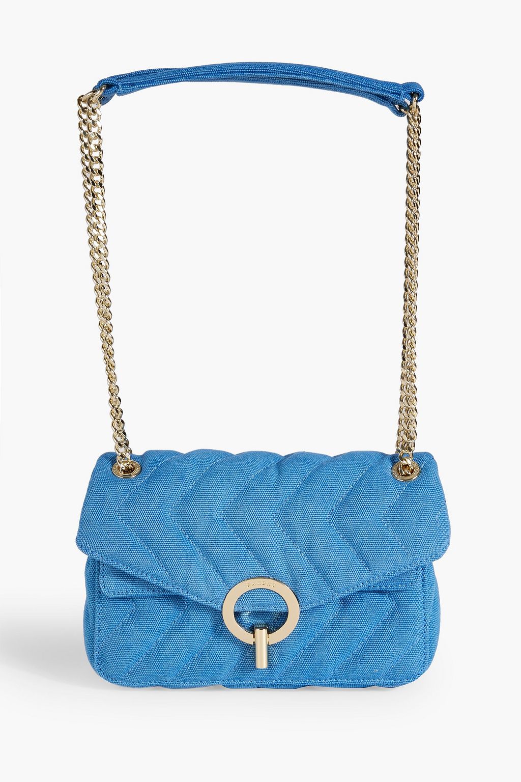 SANDRO Quilted canvas shoulder bag THE OUTNET