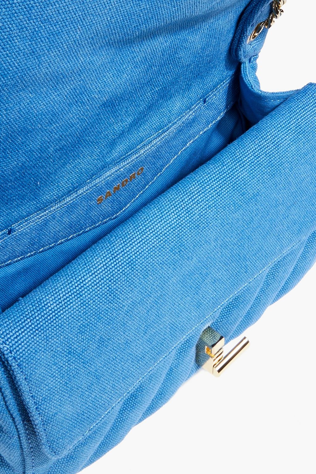 SANDRO Quilted canvas shoulder bag
