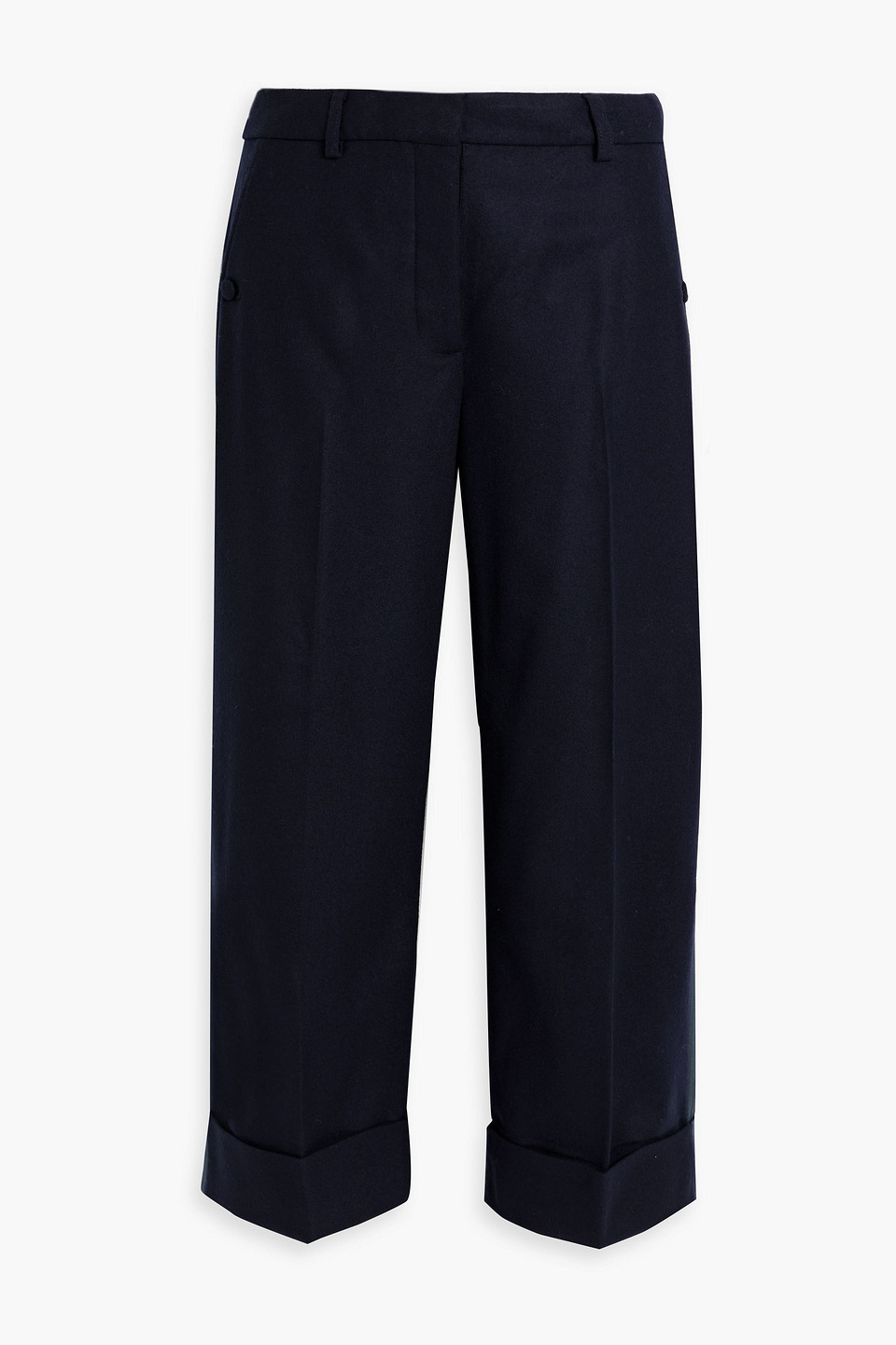 Thom Browne Wool-felt And Moire Culottes In Navy