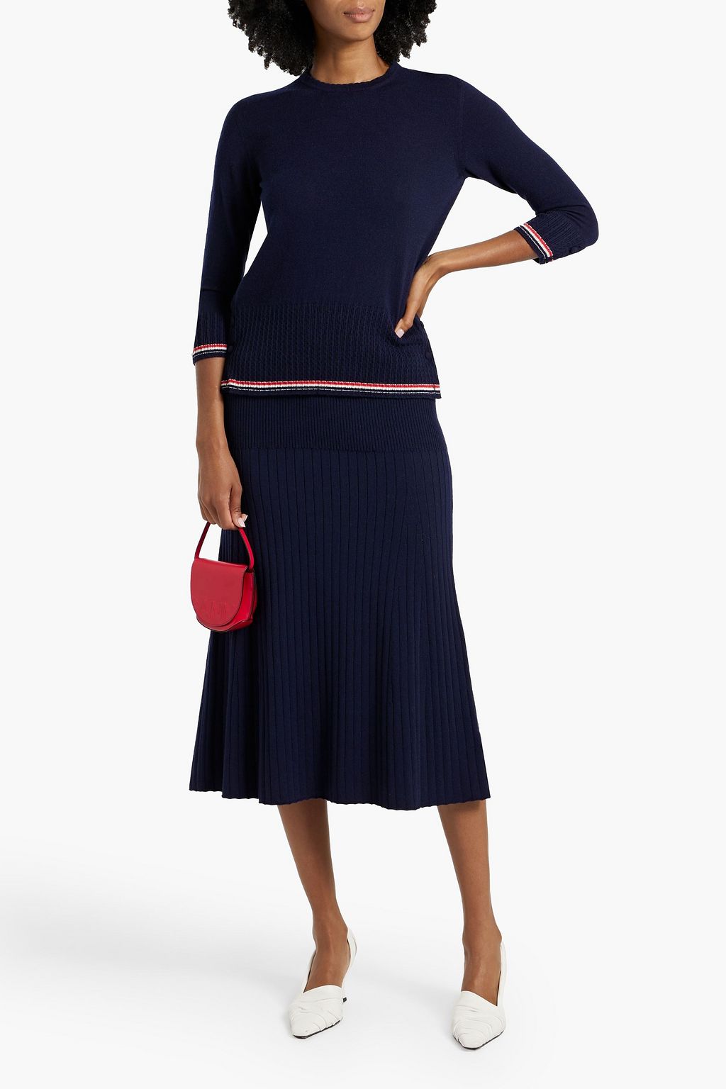 THOM BROWNE Striped cashmere sweater