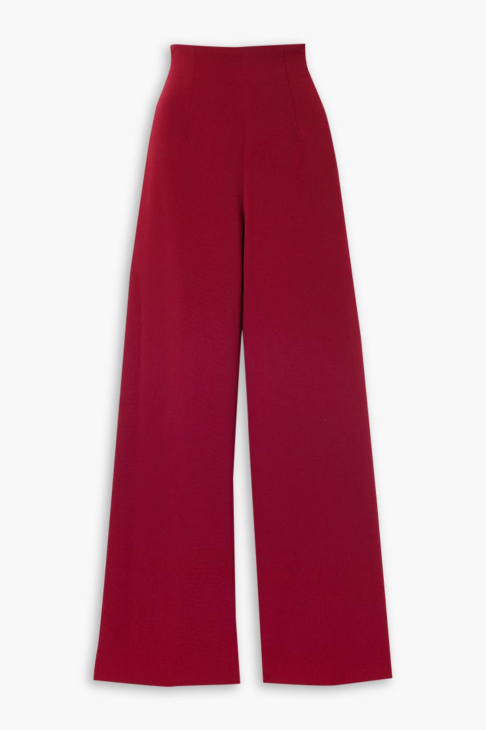 Sergio Hudson Crepe Wide-leg Pants In Claret