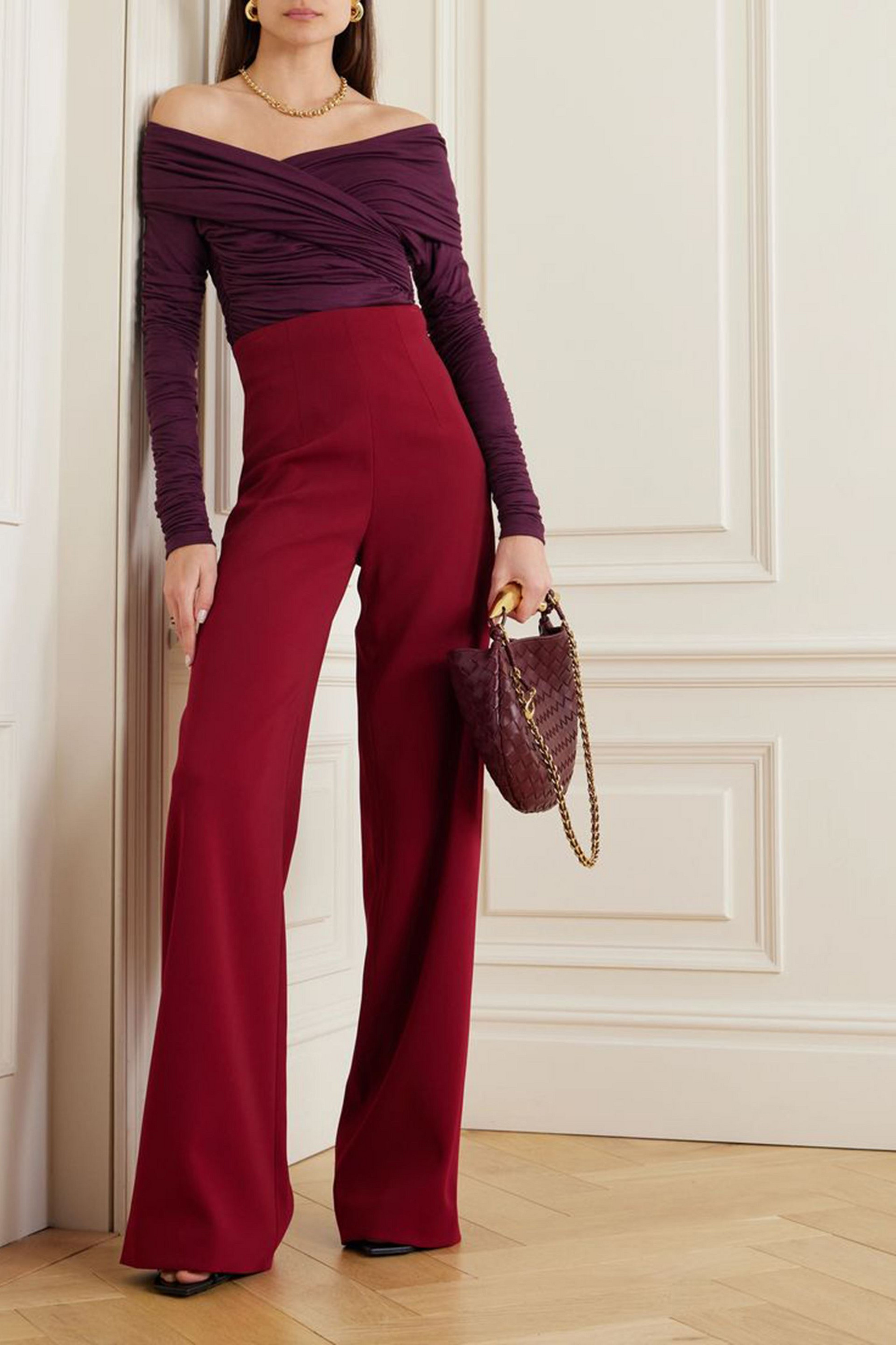 Sergio Hudson Crepe wide-leg pants