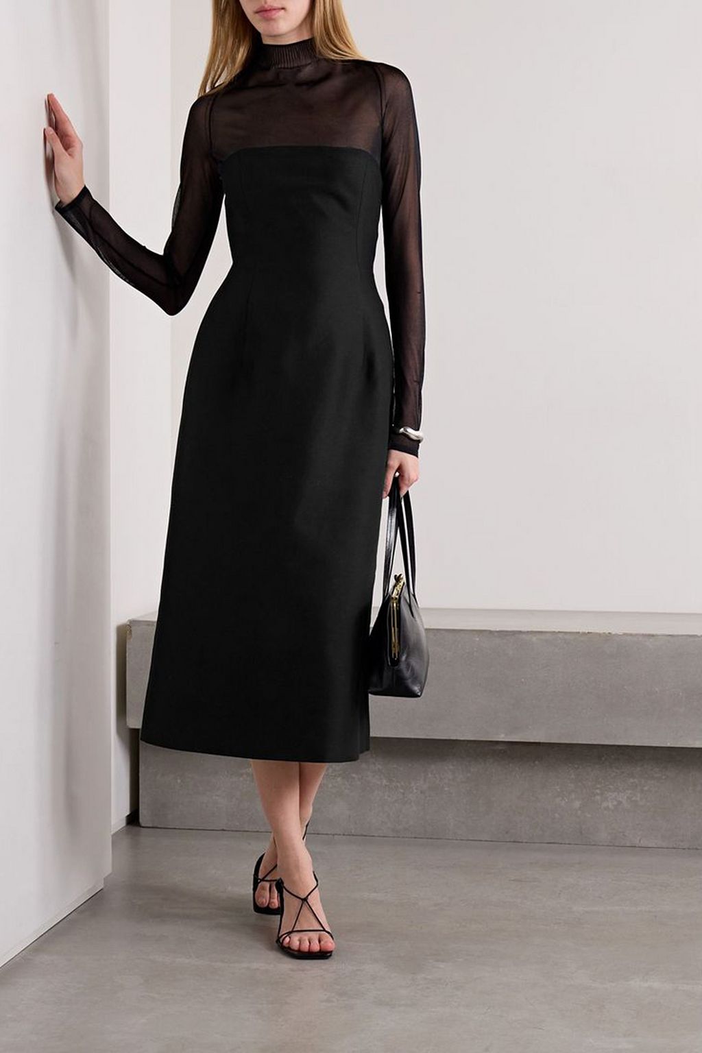 BEARE PARK Ume strapless wool and silk-blend midi dress