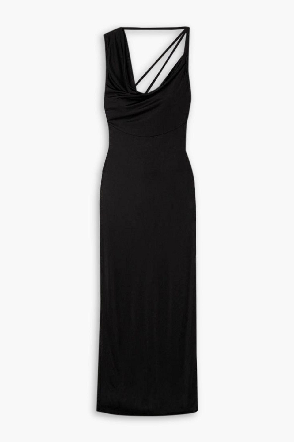 Michael Lo Sordo Twisted Draped Jersey Gown In Black