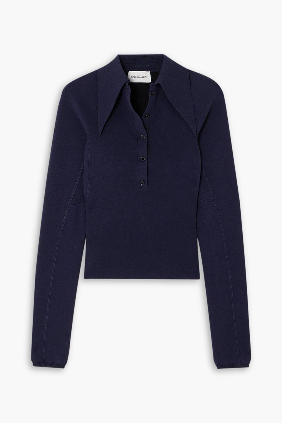 16arlington Vitara Silk And Cotton-blend Top In Navy