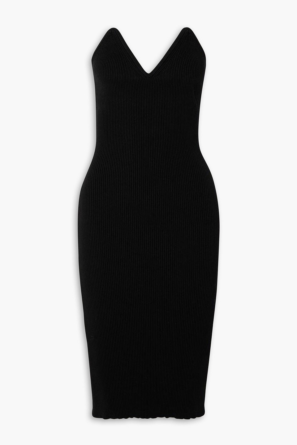 Coperni Knit Sweetheart Bustier Midi Dress In Black