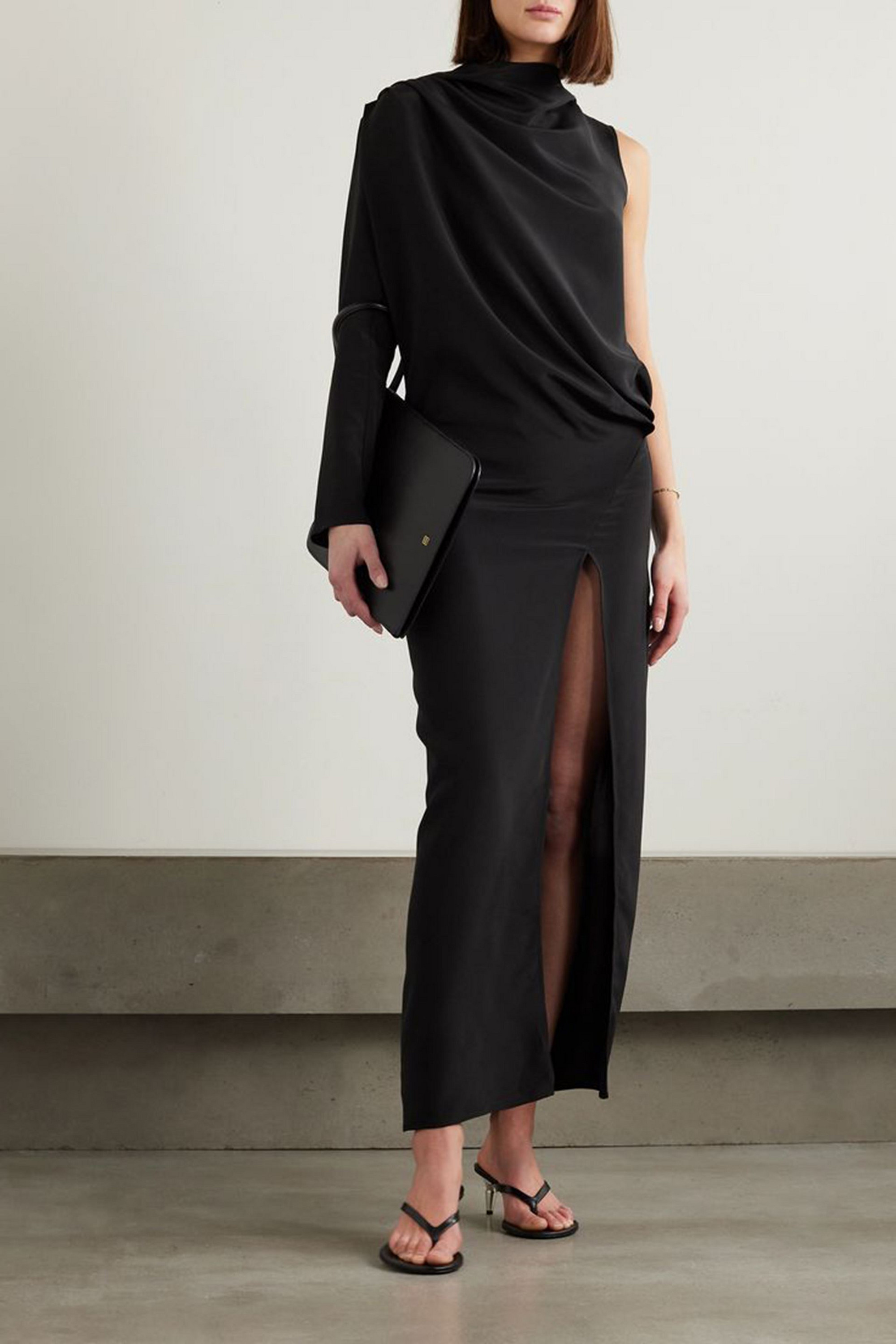 Michael Lo Sordo Draped silk-crepe maxi dress