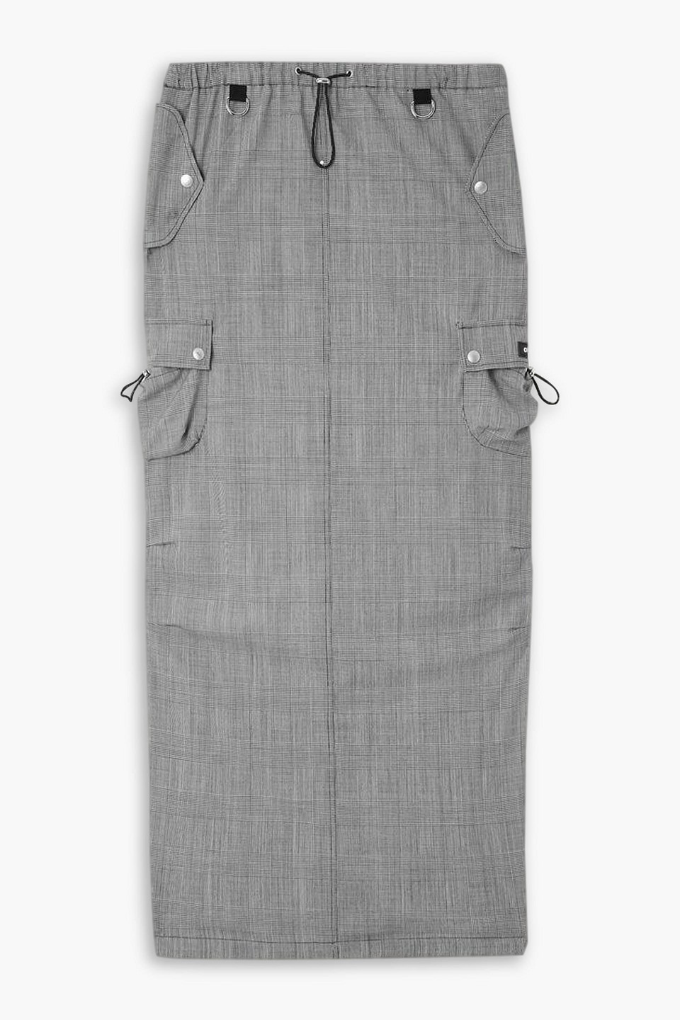 Coperni Prince Of Wales Checked Wool Maxi Skirt In Gray