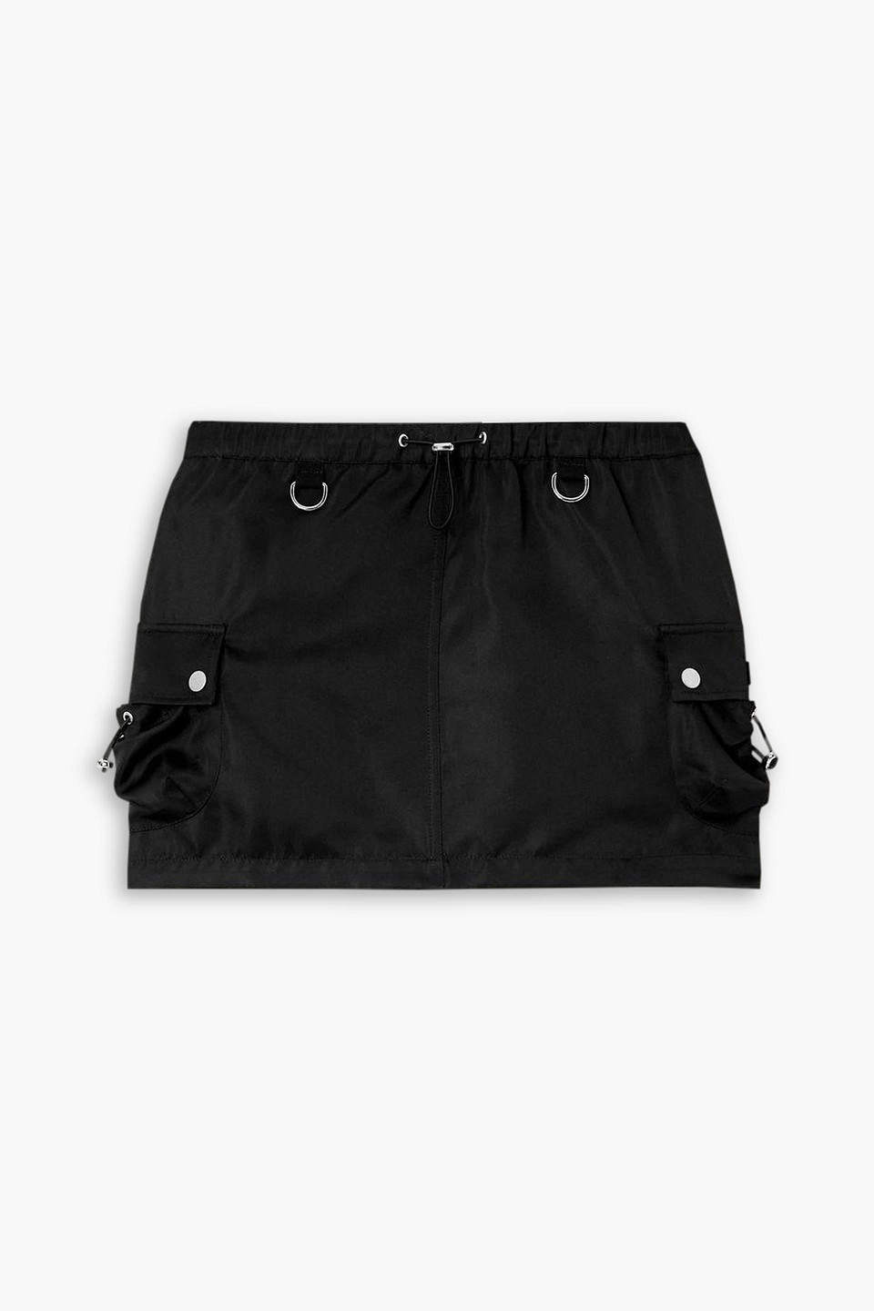 Coperni 'cargo Denim' Mini Skirt With Pockets And Elastic Waistband In Black