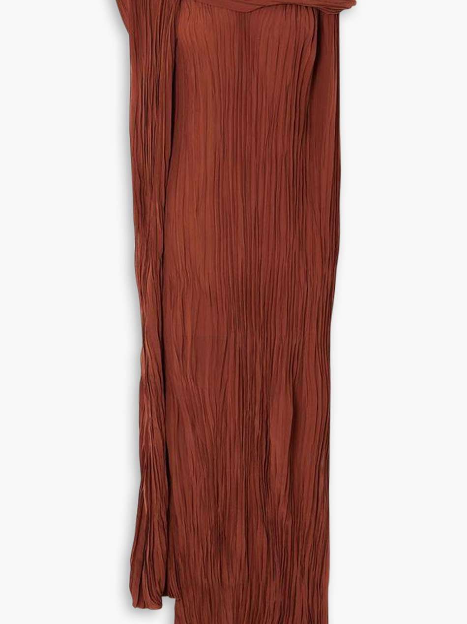 rita cape-effect silk-plissé maxi dress