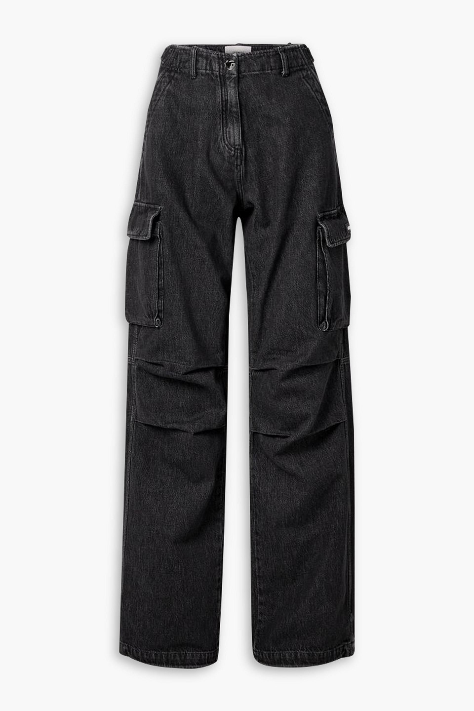 High-rise wide-leg cargo jeans