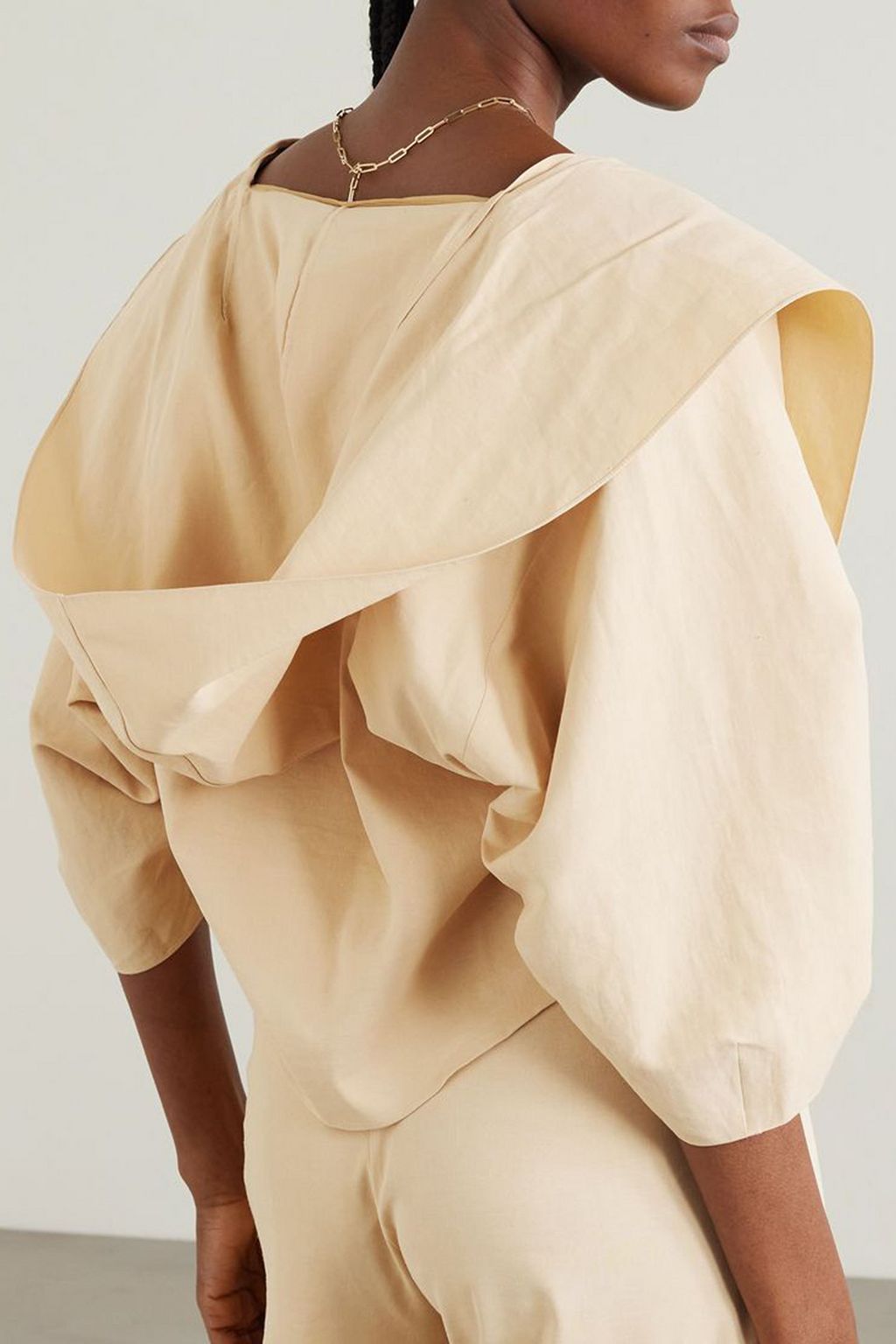 CORTANA Mira cropped layered hemp-blend jacket