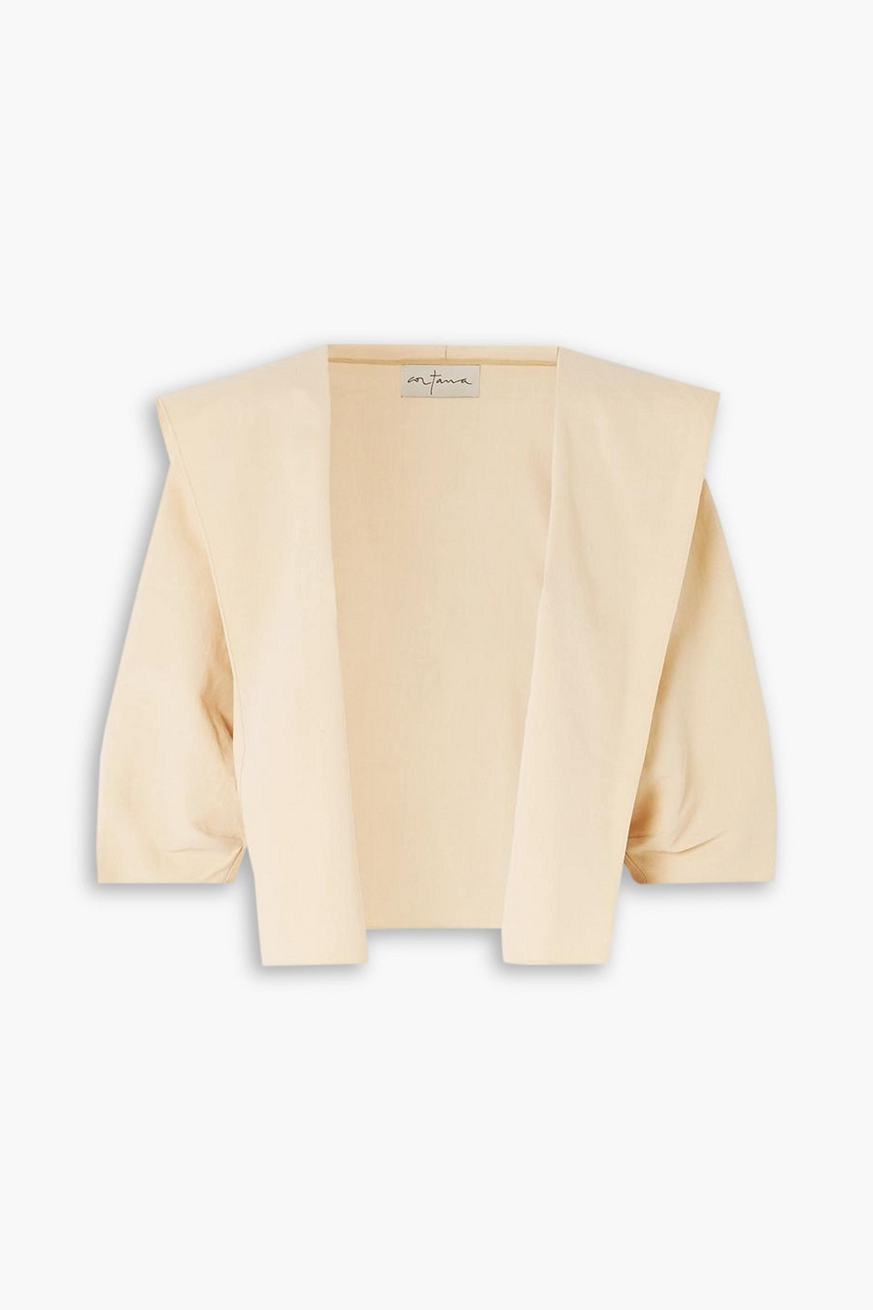 Cortana Mira Cropped Layered Hemp-blend Jacket In Pastel Orange