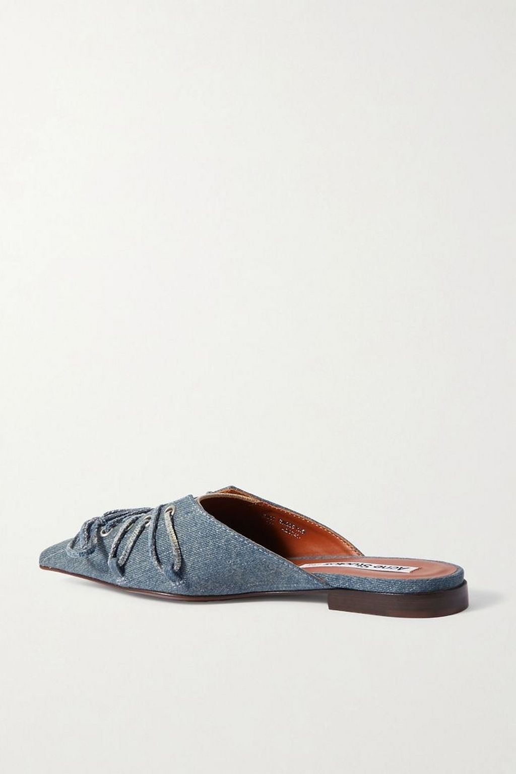 ACNE STUDIOS Lace-up two-tone denim point-toe flats