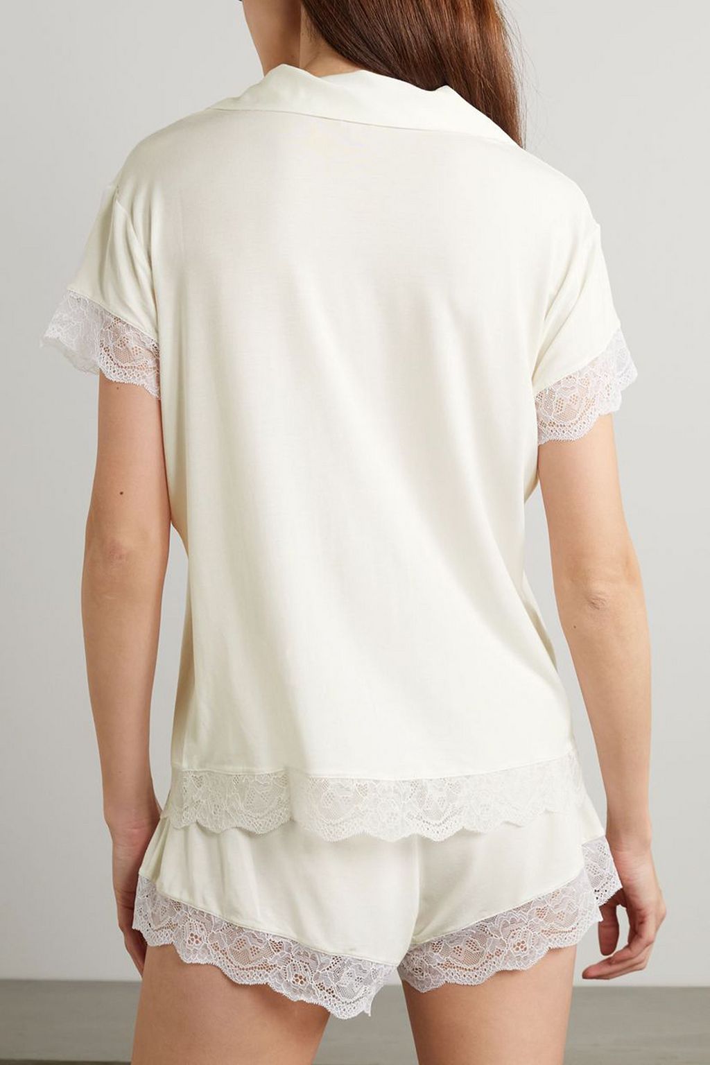 EBERJEY Malou lace-trimmed TENCEL™ Modal jersey pajama set