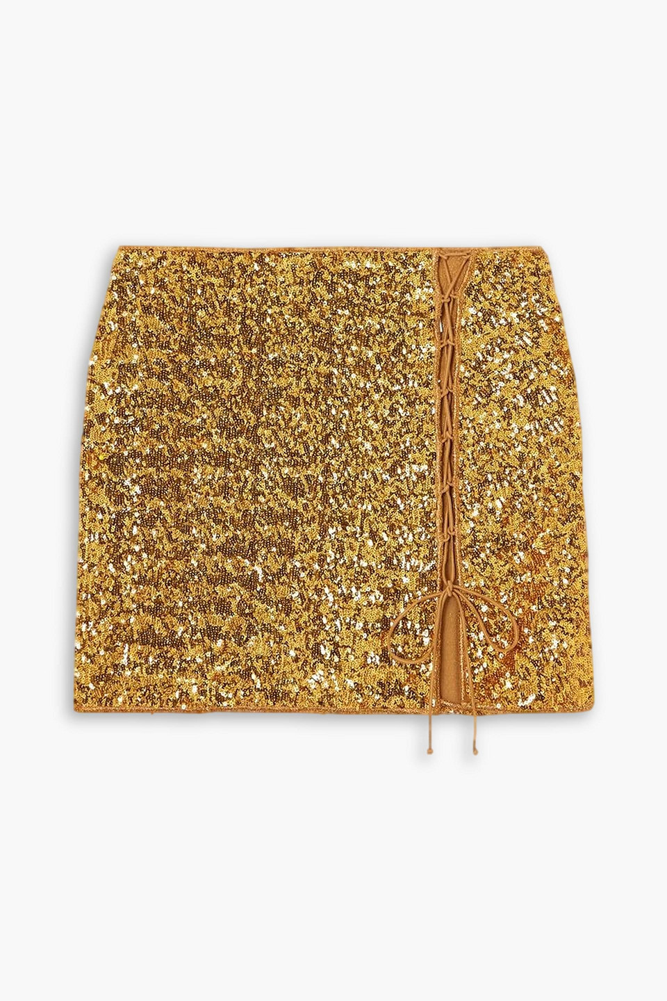 Oseree Sequin-embellished Miniskirt In Gold