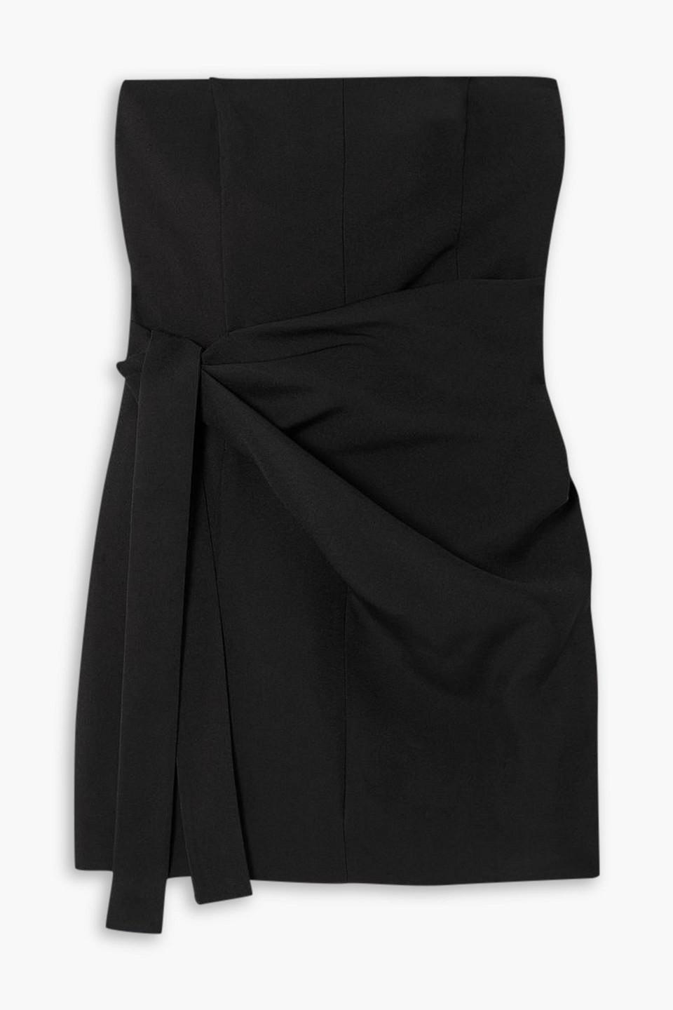 Gauge81 Natal Draped Grain De Poudre Mini Dress In Black