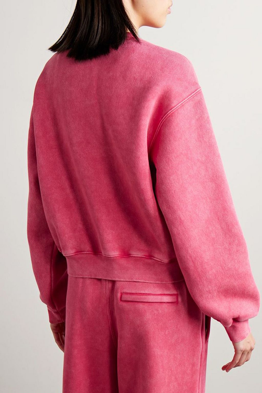 ALEXANDERWANG.T Appliquéd cotton-blend fleece sweatshirt