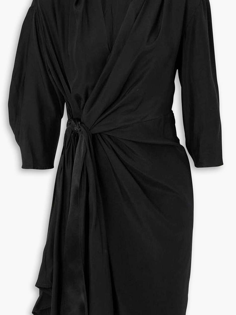 miya wrap-effect silk-satin mini dress