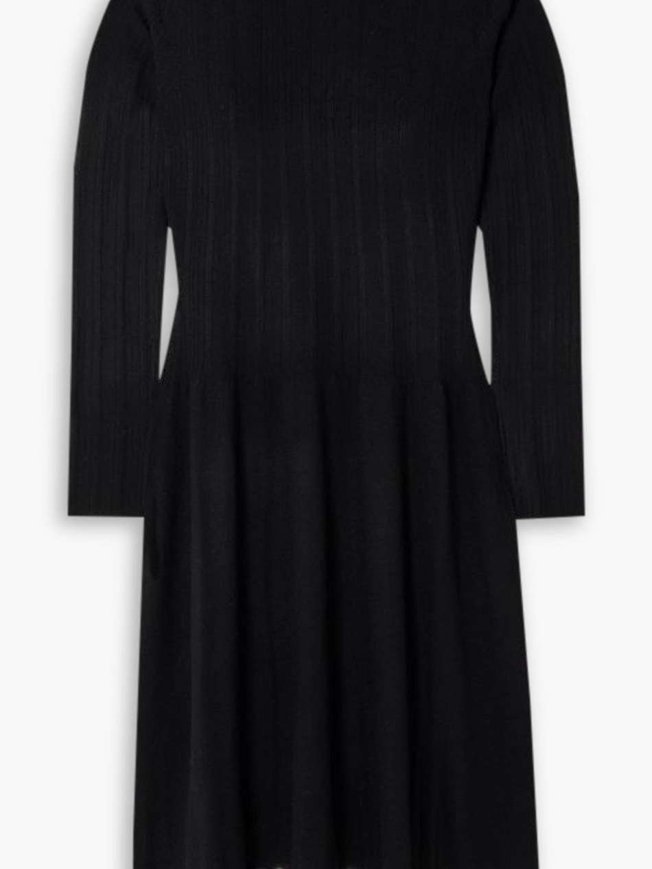 lila dégradé wool turtleneck midi dress