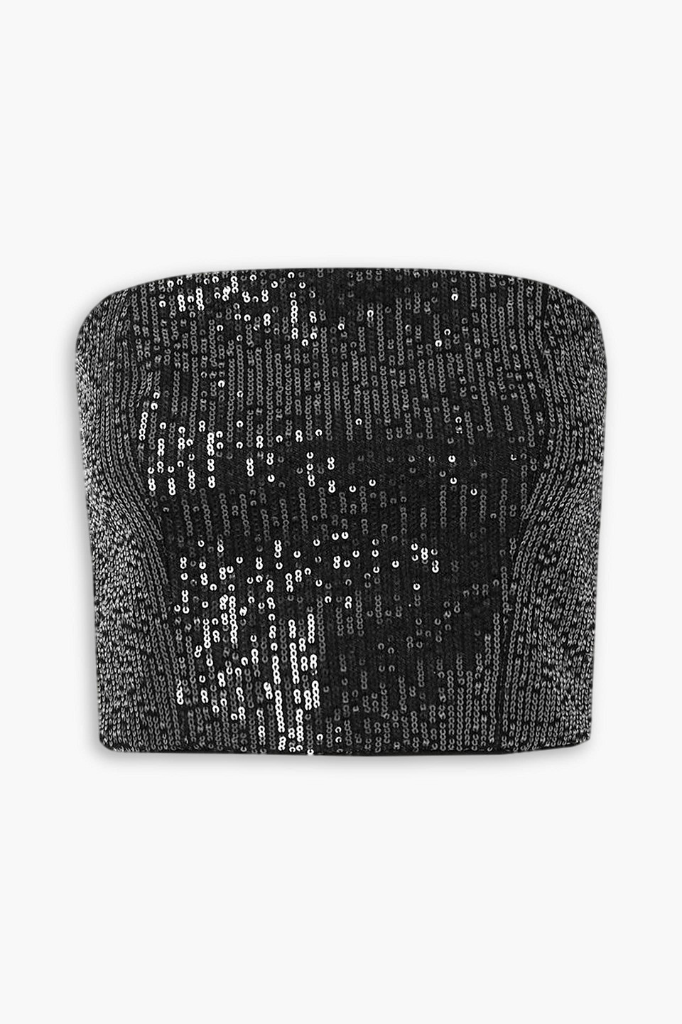 Rotate Birger Christensen Top In Twill Di Paillettes In Black