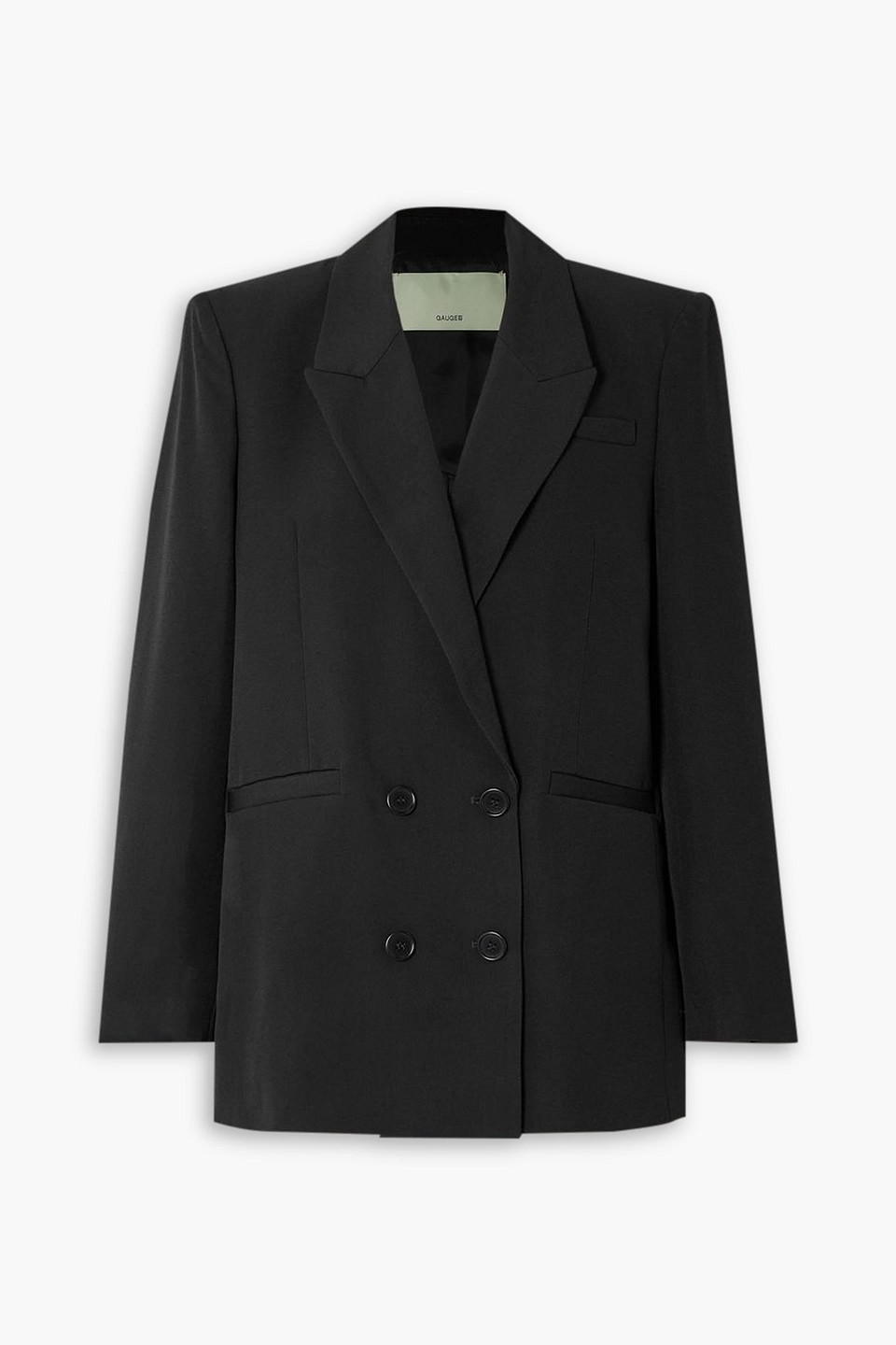 Gauge81 Vidal Double-breasted Grain De Poudre Blazer In Black