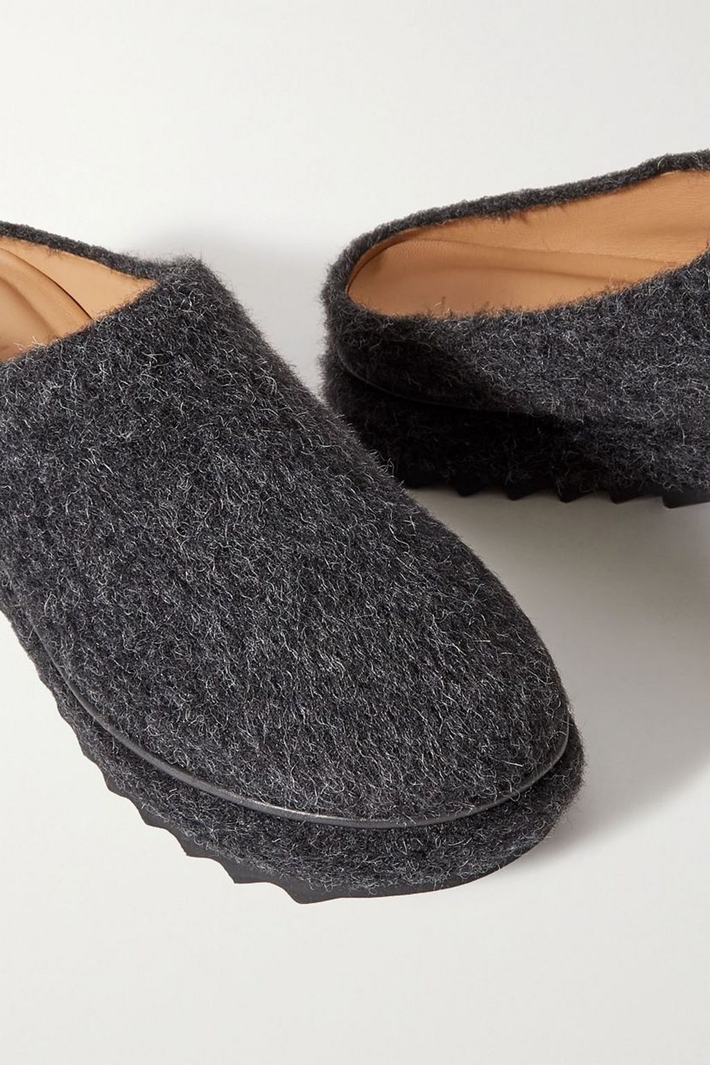 LAUREN MANOOGIAN Moto brushed alpaca and merino wool-blend mules