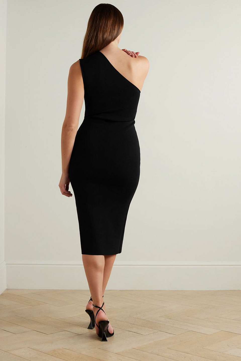 GAUGE81 ARRIBA ONE-SHOULDER KNITTED MIDI DRESS