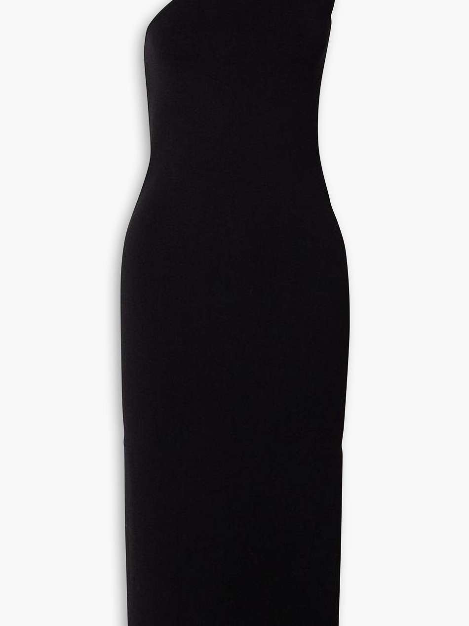 arriba one-shoulder knitted midi dress