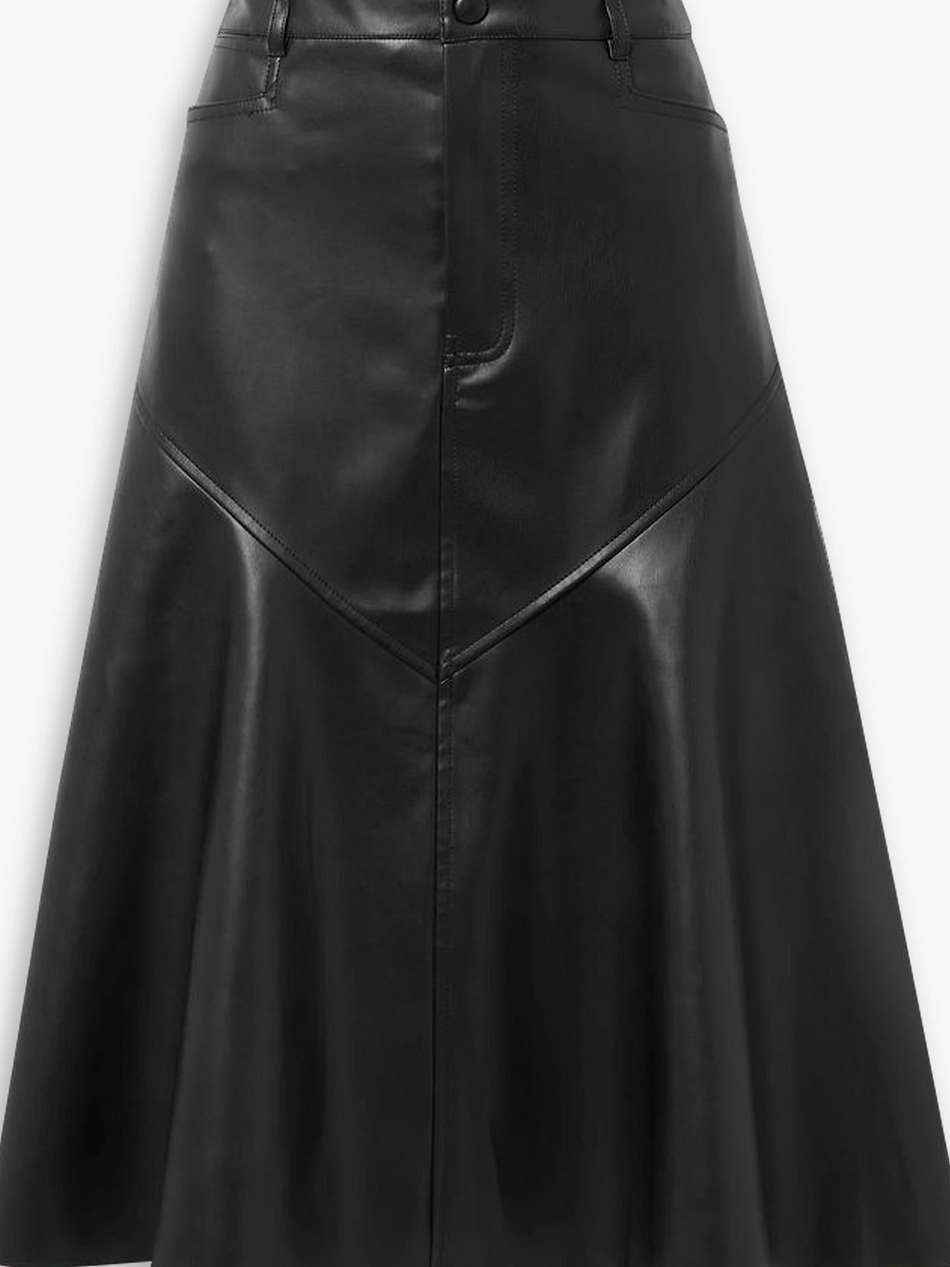 jesse faux leather midi skirt