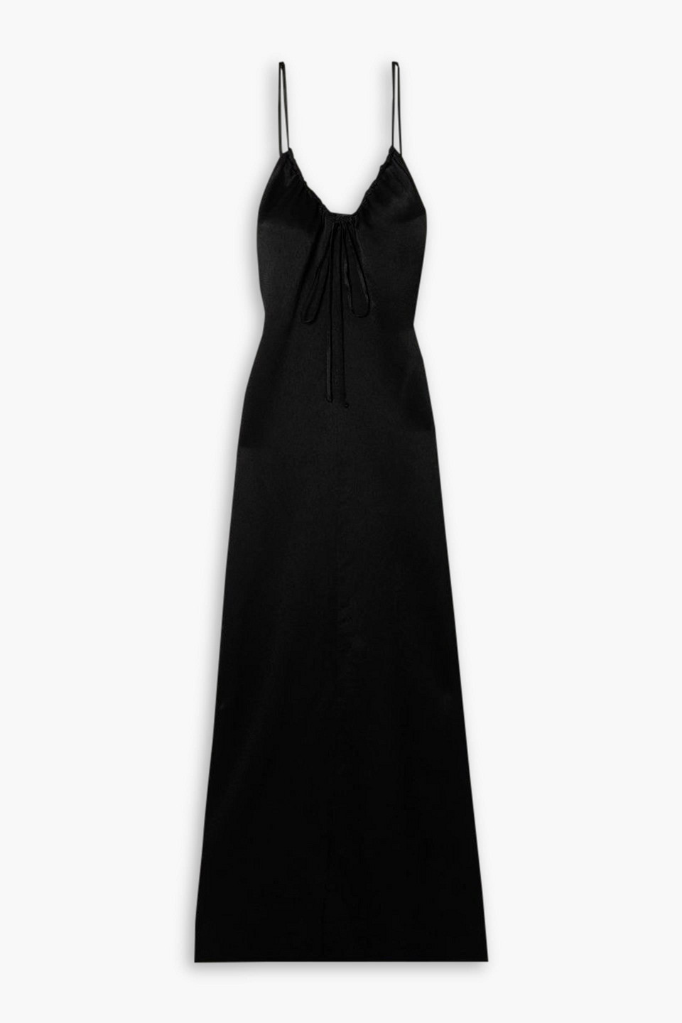 Proenza Schouler Harper Cutout Gathered Satin-crepe Maxi Dress In Black